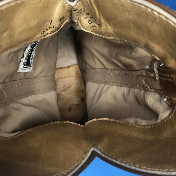 Frye Womens Leather Slip On Cowboy Boots Tan 7 - Picture 7 of 9